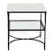 Hello Honey® 25" Libertine Genuine Marble and Metal End Table with Glass Storage Shelf